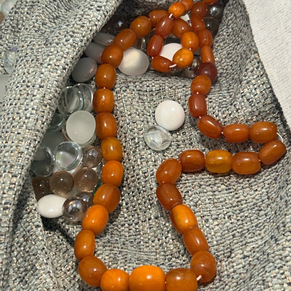 Vintage 34” Genuine Butterscotch Amber Bead Necklace – Rare Collector’s Piece